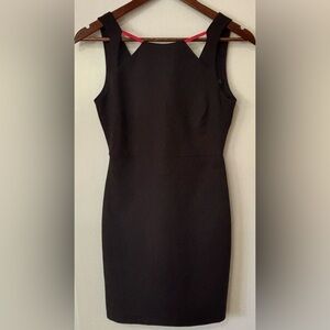 Zara| Trafaluc Black Backless Sleeveless MiniDress w/Hot Pink Accents Sz S
